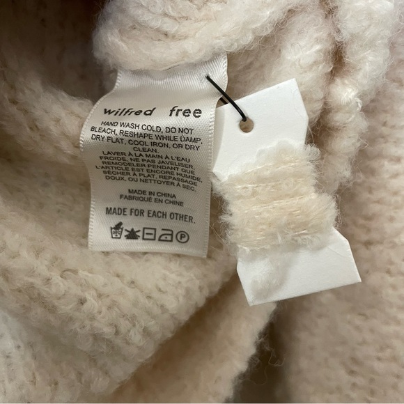 Wilfred Free Aritzia Cropped Zip-Up Marilyn Sweater Sz:XXS Cream - Picture 9 of 10